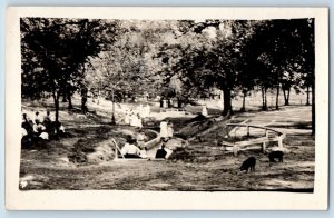 Cedar Rapids Iowa IA Postcard RPPC Photo View Of Beaver Park c1910's Antique