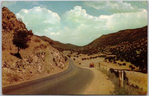 Albuquerque New Mexico NM, Tijeras Canyon, Highway, Sandia Mountains, Postcard