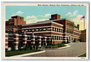 Jefferson City Missouri Postcard Main Entrance Missouri State Penitentiary c1940