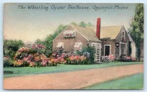 OGUNQUIT, Maine ME ~ Handcolored WHISTLING OYSTER TEA HOUSE York County Postcard