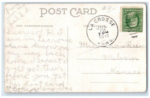 1910 Sweet Couple Romance Kissing The Navy Doing His Duty La Crosse KS Postcard