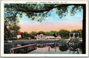 Swimming Pool Piedmont Park Atlanta Georgia GA Recreational Area Postcard