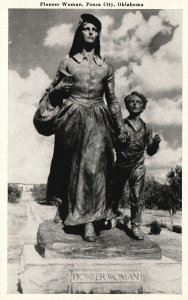 Vintage Postcard The Statue Of Pioneer Woman Sculpture Ponca City Oklahoma OK