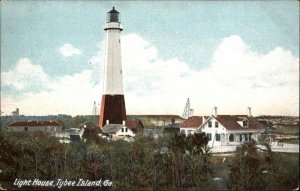 Tybee Island Georgia GA Lighthouse c1910 Vintage Postcard
