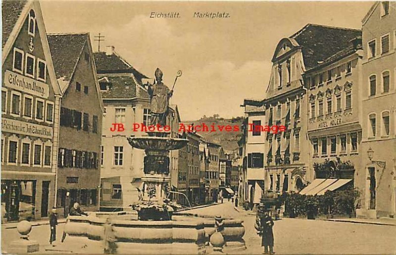 Germany, Eichstatt, Markplatz, Water Fountain, 1910 PM, Bronner No 7882 