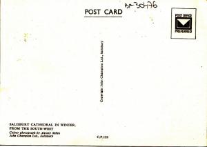 BF30476 salisbury cathedral in winter  Uk front/back image