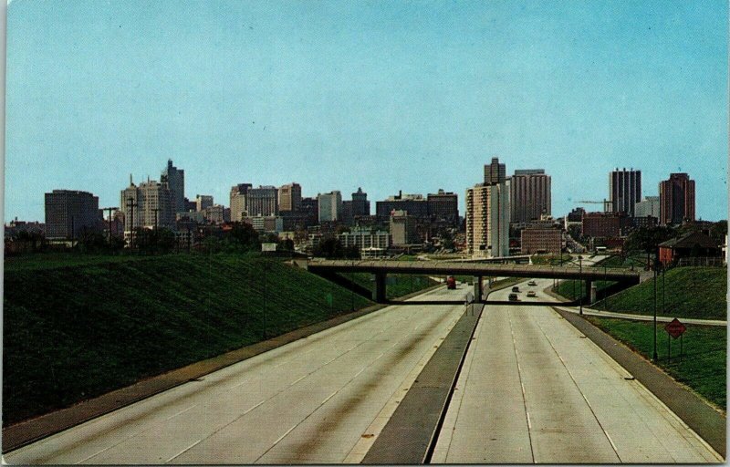 Atlanta Georgia GA Skyine View Bridge HWY City VTG Postcard UNP Unused Vintage 