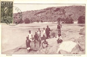 belgian congo, MATADI, Fishermen in the Village (1930) Postcard