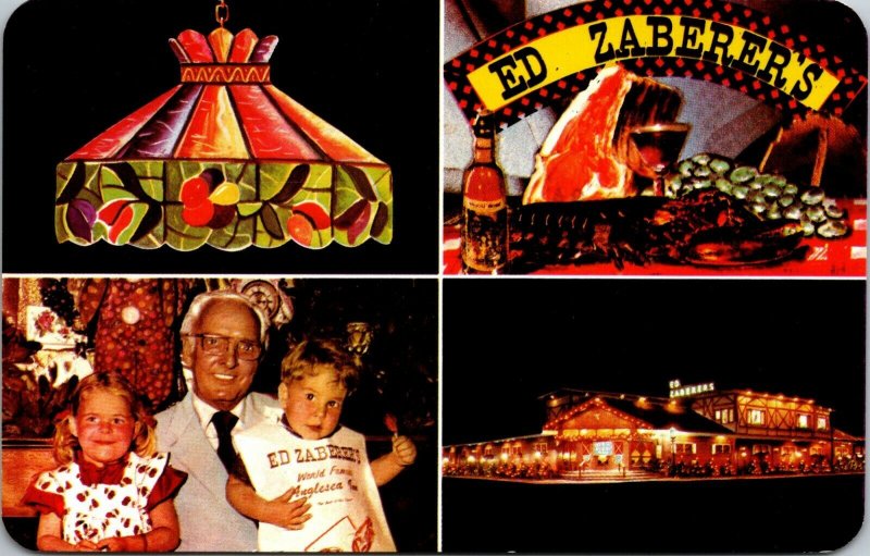 1960s Ed Zaberer's Just Be the Best Family Restaurant World Wildwood NJ POSTCARD 