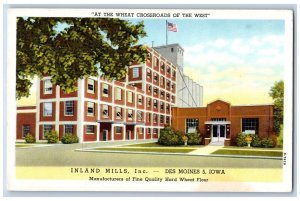 Des Moines IA Postcard Inland Mills Inc. At The Wheat Crossroads Inkblotter