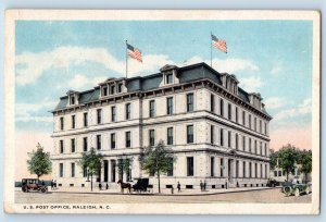 Raleigh North Carolina Postcard US Post Office Exterior Building c1918 Vintage