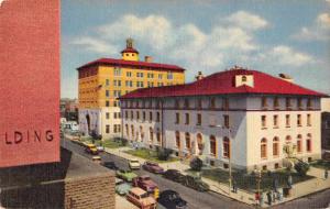 Albuquerque New Mexico air view post office Federal Bldg linen antique pc Z28342