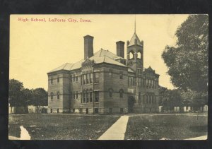 LAPORTE CITY IOWA HIGH SCHOOL BUILDING 1913 IA. VINTAGE POSTCARD