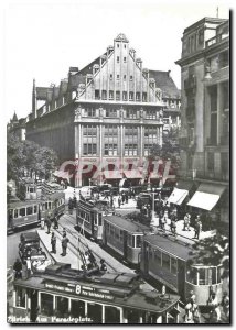 Postcard Modern tram-museum verein zuerich Paradeplatz um 1930