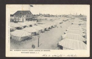 ROCKAWAY BEACH LONG ISLAND NEW YORK NY SEASIDE TENTS VINTAGE POSTCARD 1906