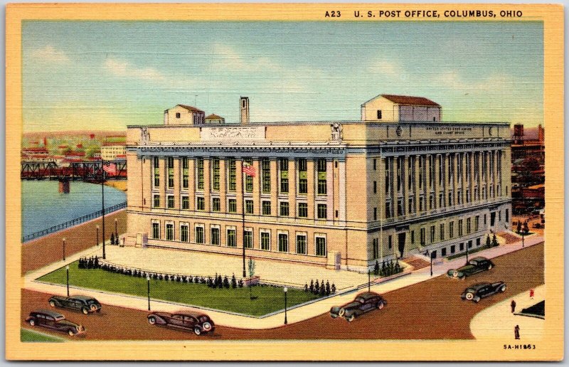 Columbus Ohio OH, U.S. Post Office and Court House Building, Vintage Postcard