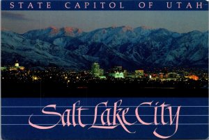 Utah Salt Lake City Downtown Sunset View