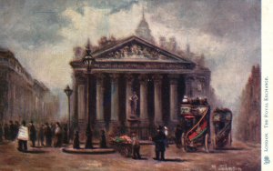 Vintage Postcard The Royal Exchange Building London England Oilette Raphael Tuck