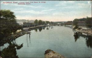 Ansonia CT Naugatuck River c1910 Postcard