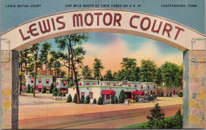 Lewis Motor Court Chattanooga TN Postcard PC447