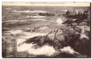 Old Postcard Presqu'ile de Quiberon 39ile Rocks near Port Ru