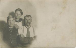 Family Portrait of 3 ~ Vintage Photo RPPC Postcard