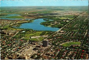 1960s Vintage Postcard Aerial View of Regina Saskatchewan