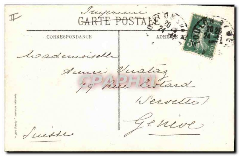 Old Postcard Bateau Toulon harbor