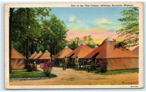 JEFFERSON BARRACKS, MO Missouri ~ TENT CAMP Scene 1942  Military Linen Postcard