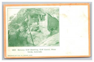 Vintage 1900s Postcard Balcony Cliff Dwelling Cliff Canyon Mesa Verde Colorado