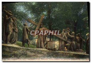 Old Postcard Lourdes Calvary Jesus consoles the daughters of Jerusalem