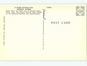 Pre1980 GREETINGS FROM - TWO VIEWS ON ONE POSTCARD Fenwick Island DE r9854