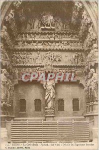 Old Postcard Reims Cathedral Gate North Coast Detail of the Last Judgment