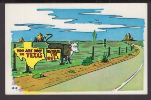 Humour - You are now in TEXAS - Beware the Bull - Chrome