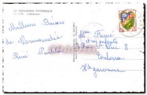 Normandy Modern Postcard L & # 39abreuvoir (horse riding horses)