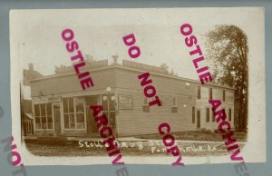 Fontanelle IOWA RPPC c1910 GENERAL STORE Drugs nr Creston Greenfield Massena IA