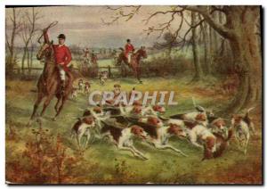 Postcard Old Dog Dogs Hunting hounds has Cavaliers