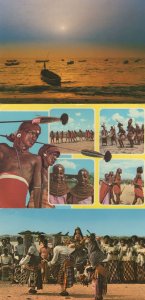 Senegal Boats Kenya Tribes 3x Africa Postcard s