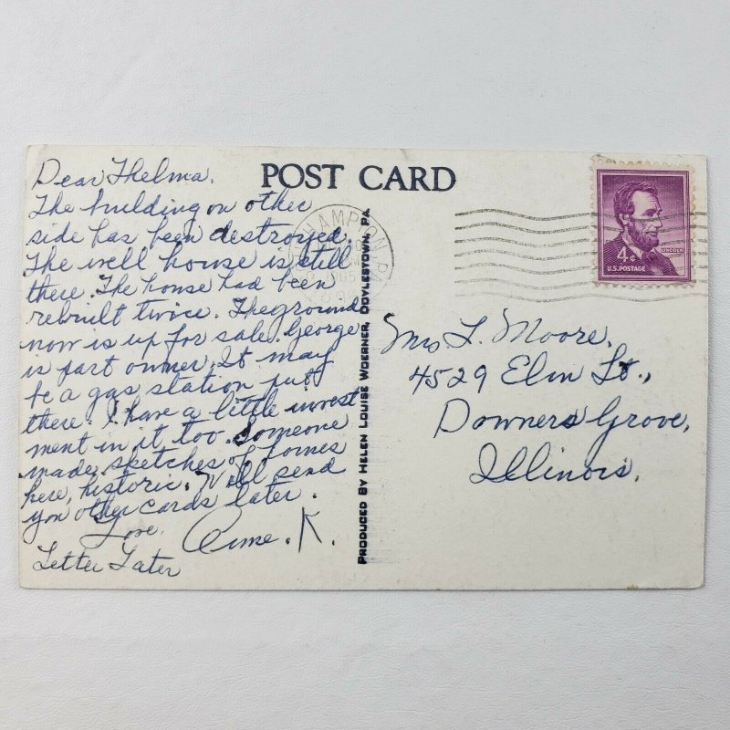 Washington Headquarters Newtown Pennsylvania Helen Louise Woorner Postcard F131