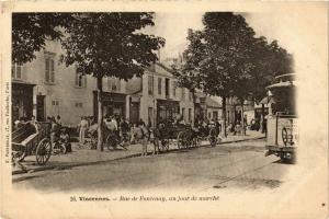 CPA AK VINCENNES Rue de Fontenay un jour de marché (860765)