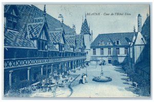 1927 Courtyard of the Hotel-Dieu Beaune Côte d'Or France Posted Antique Postcard