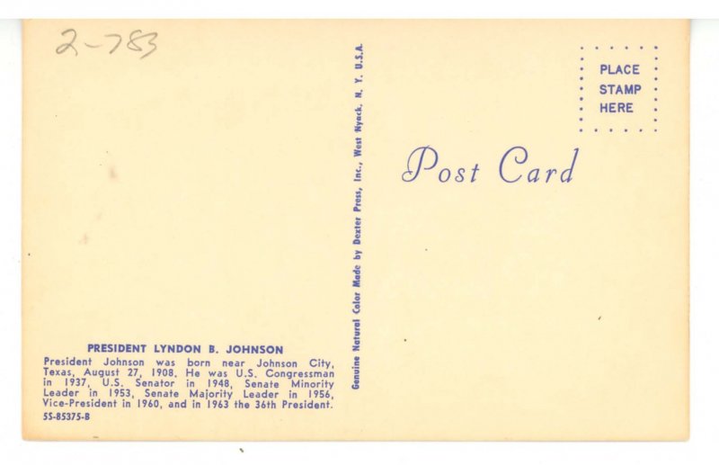 U. S. President - Lyndon B. Johnson   