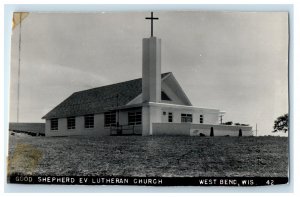 Good Shepherd Evan Lutheran Church West Bend Wisconsin WI RPPC Photo Postcard 