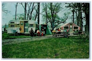 c1960 Sleepy Hollows Camping Park Harbor Road Port Clinton Ohio Vintage Postcard