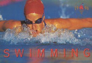 Swimming Atlanta Olympic Games 1996 Rare Official Postcard