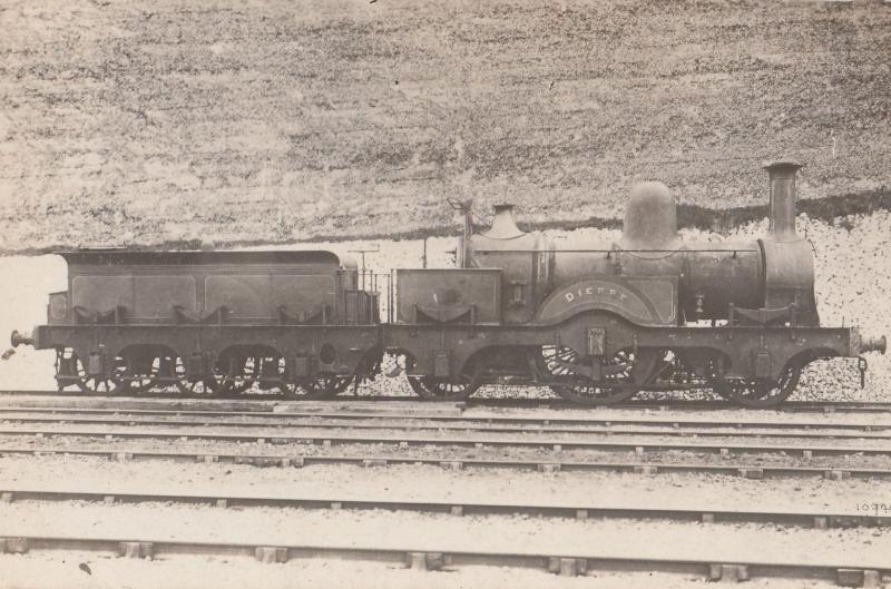 LB & SC Dieppe Class 2-2-2 Antique Real Photo Train Postcard