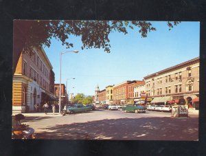 GREAT BARRINGTON MASSACHUSETTS DOWNTOWN STREET SCENE OLD CARS POSTCARD