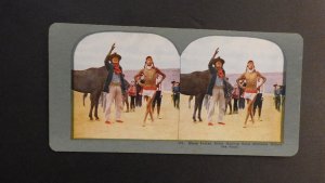 Mint Stereo Postcard Native Americans Sioux Indian Rider Making Good Medicine