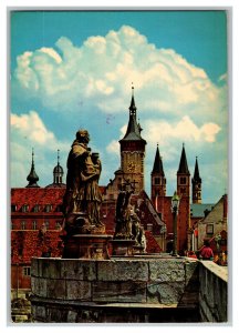 Postcard Wurzburg am Main Vintage Standard View Card Old Main Bridge Cathedral