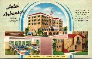 Linen Postcard Multiple Views of Hotel Arkansas Ozark Resorts in Rogers